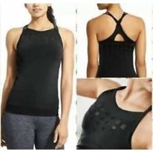 Athleta | Black Namaste Support Top Mesh Size S